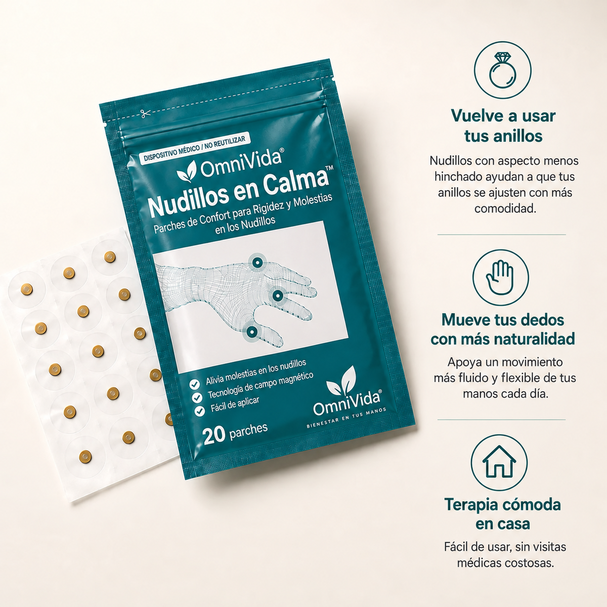 OmniVida Pies en Calma™ – Komfortpflaster gegen Brennen, Kribbeln und eingeschlafene Füße