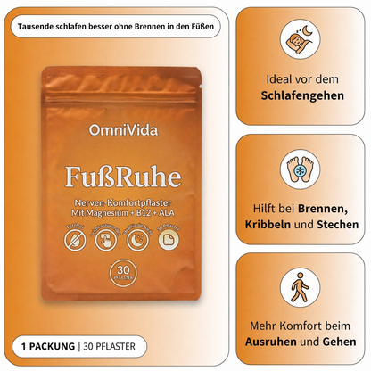 OmniVida FußRuhe™ – Nerven-Komfortpflaster gegen Brennen, Kribbeln und taube Füße