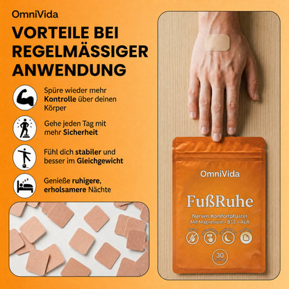 OmniVida FußRuhe™ – Nerven-Komfortpflaster gegen Brennen, Kribbeln und taube Füße