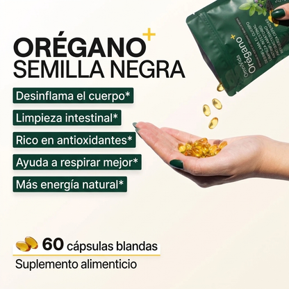 OmniVida Orégano+ | Reset Intestinal Natural con Aceite de Orégano y Semilla Negra