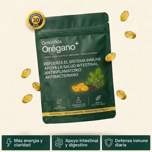 OmniVida Orégano+ | Reset Intestinal Natural con Aceite de Orégano y Semilla Negra