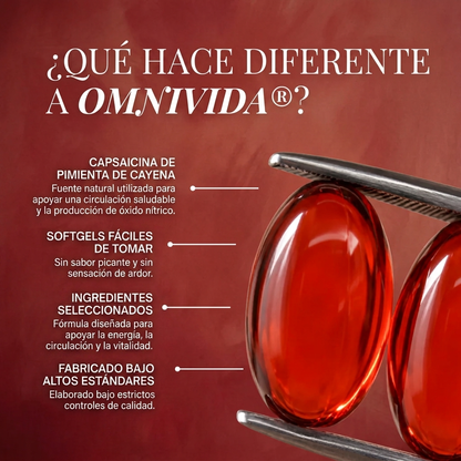 OmniVida Capsaicin Power | Apoyo a la Circulación - Vitalidad Masculina